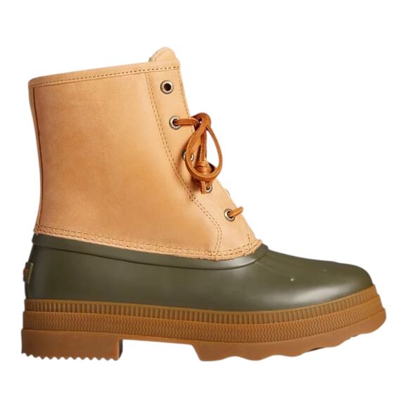 Sperry Women's Saltwater 2.0 Leather Waterproof Boots Tan & Green Size 7 1/2 M - Picture 2 of 4